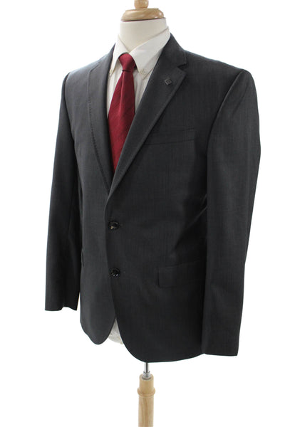 Ted Baker London Mens Suit Jacket Dark Gray Wool Button Size 40