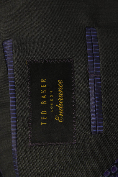 Ted Baker London Mens Suit Jacket Dark Gray Wool Button Size 40