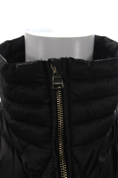 Calvin Klein Women Puffer Quilted Jacket Black High Neck Zip Size S
