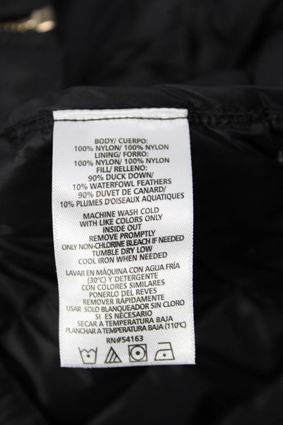 Calvin Klein Women Puffer Quilted Jacket Black High Neck Zip Size S