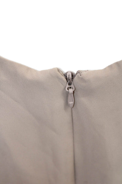 Azazie Womens Beige V Neck Sleeveless Maxi Slip Dress Tie Waist Size 4