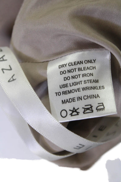 Azazie Womens Beige V Neck Sleeveless Maxi Slip Dress Tie Waist Size 4