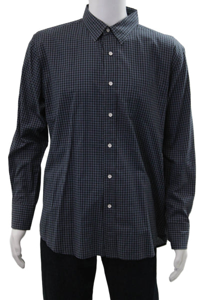 Rag & Bone Mens Plaid Button Down Shirt Blue Size Extra Extra Large