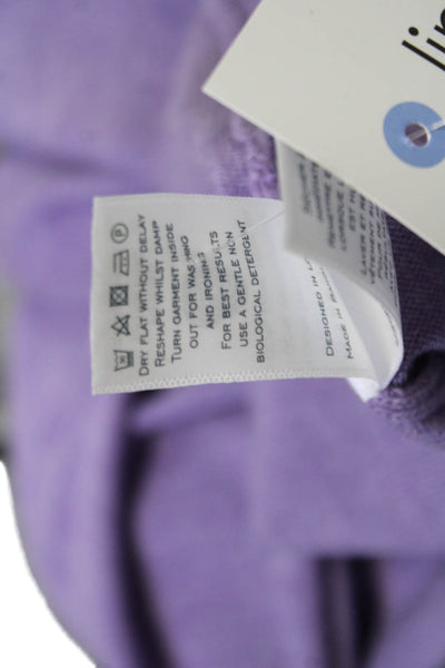 Charles Tyrwhitt Mens Purple Merino Wool V Neck Pullover Sweater Size L