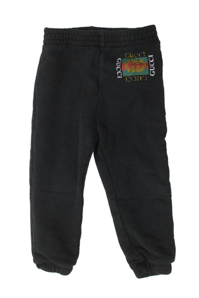 Gucci Childrens Boys Pull On Sweatpants Black Cotton Size 4