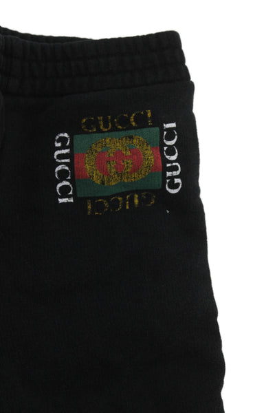 Gucci Childrens Boys Pull On Sweatpants Black Cotton Size 4