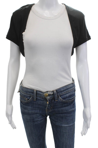 Nike Womens Cropped Short Sleeve Top Black Sports Size L