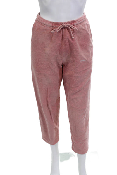 Madhappy Unisex Cropped Sweatpants Pink 100% Cotton Drawstring Size S