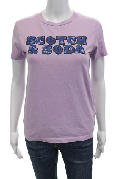 Scotch & Soda Childrens Girls Short Sleeves Tee Shirt Lavender Size 12