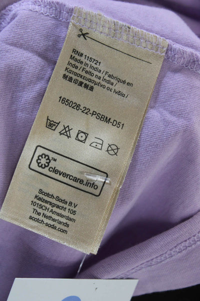 Scotch & Soda Childrens Girls Short Sleeves Tee Shirt Lavender Size 12