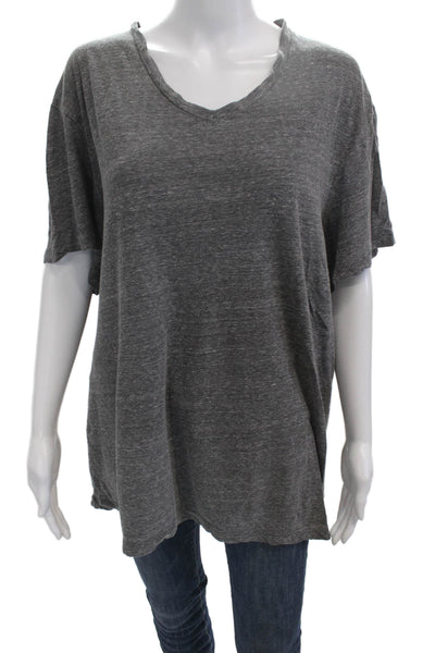Standard James Perse Womens Jersey V-Neck Gray Short Sleeve T-Shirt Size 3