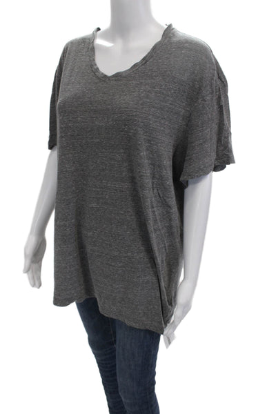 Standard James Perse Womens Jersey V-Neck Gray Short Sleeve T-Shirt Size 3