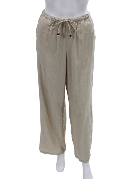 Zara Women Sweatpants Beige Drawstring Viscose Polyamide Size XS
