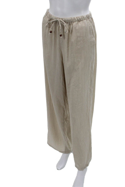 Zara Women Sweatpants Beige Drawstring Viscose Polyamide Size XS