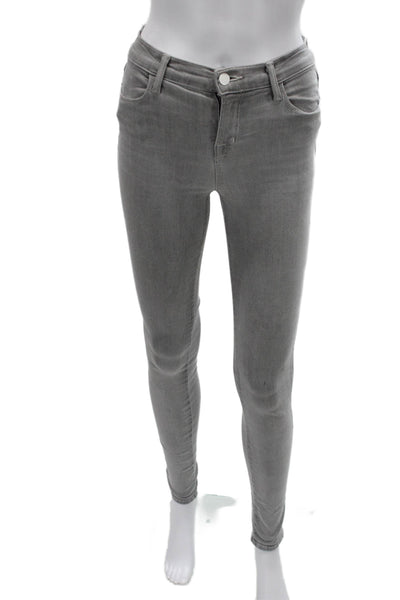 J Brand Womens Skinny Jegging Gray Mid Rise 30 Inseam Size 24