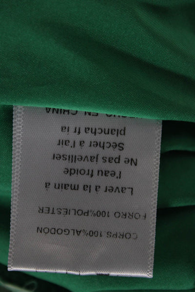 Sky to Moon Womens Green Floral Sundress Square Neck Short Sleeve Cotton Size S