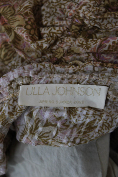 Ulla Johnson Womens Fit & Flare Mini Dress Brown Square Neck Size 0