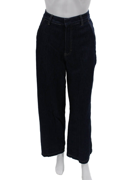 Rebecca Minkoff Womens Wide Leg Jeans Dark Blue High Rise Size 6