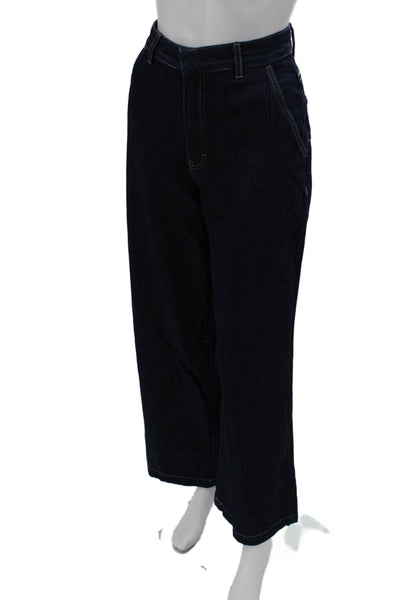 Rebecca Minkoff Womens Wide Leg Jeans Dark Blue High Rise Size 6