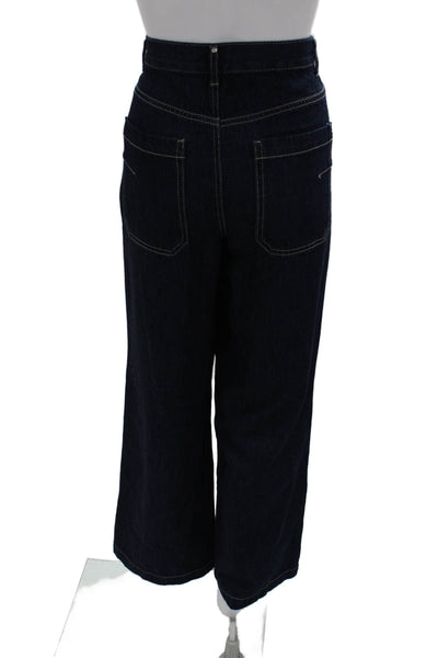 Rebecca Minkoff Womens Wide Leg Jeans Dark Blue High Rise Size 6
