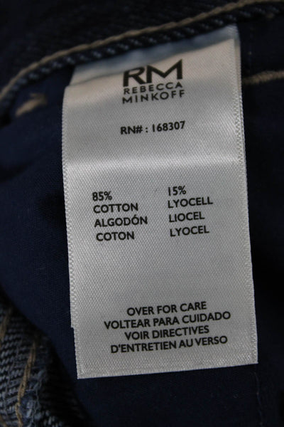 Rebecca Minkoff Womens Wide Leg Jeans Dark Blue High Rise Size 6