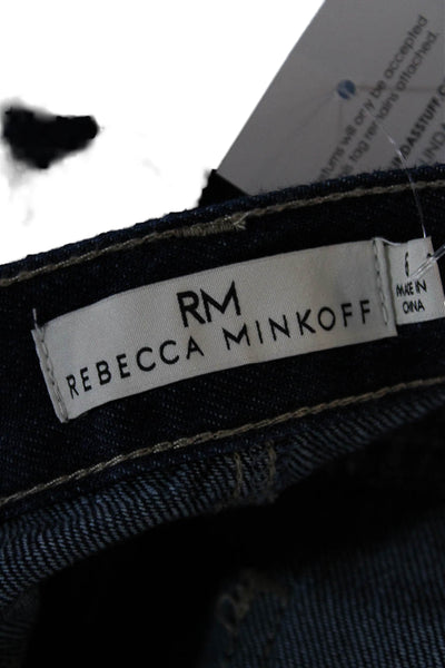 Rebecca Minkoff Womens Wide Leg Jeans Dark Blue High Rise Size 6