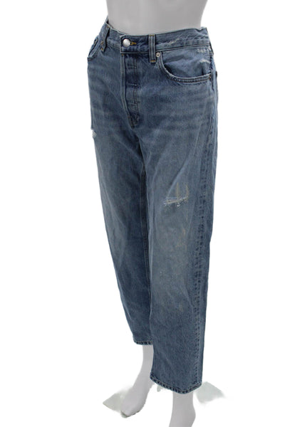 Everlane Women Mom Straight Jeans Blue Organic Cotton High Rise Size 26