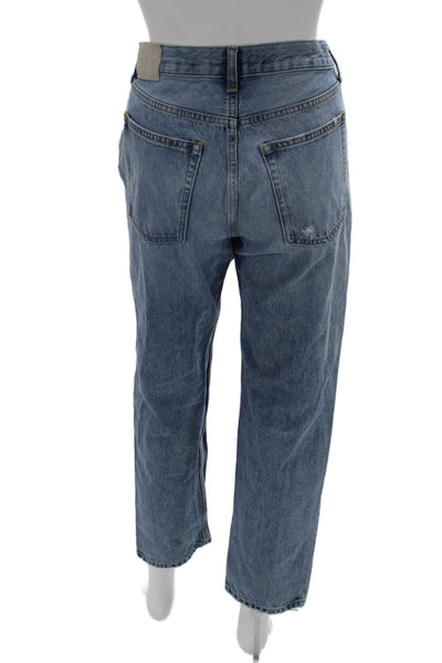 Everlane Women Mom Straight Jeans Blue Organic Cotton High Rise Size 26