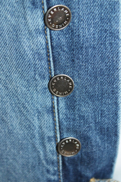 Everlane Women Mom Straight Jeans Blue Organic Cotton High Rise Size 26