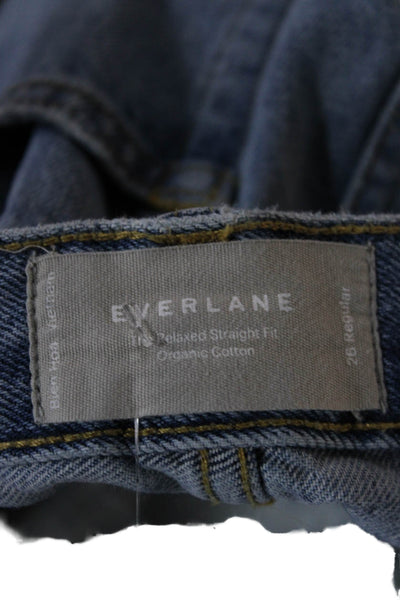Everlane Women Mom Straight Jeans Blue Organic Cotton High Rise Size 26