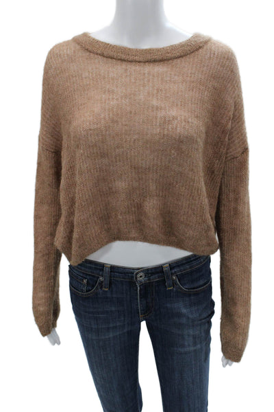 Michelle Mason Unisex Designer Brown Baby Alpaca Pullover Sweater Size PP