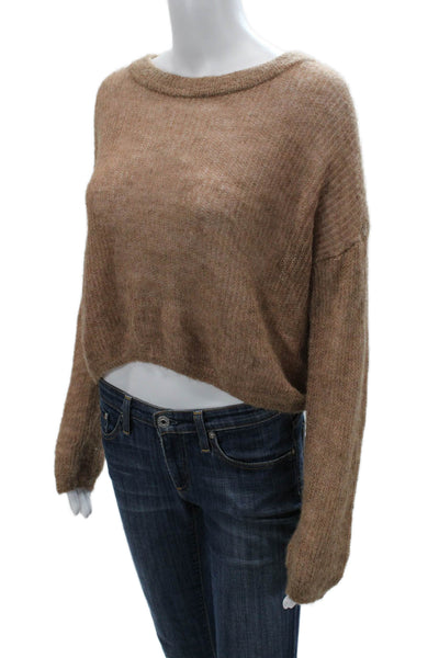 Michelle Mason Unisex Designer Brown Baby Alpaca Pullover Sweater Size PP