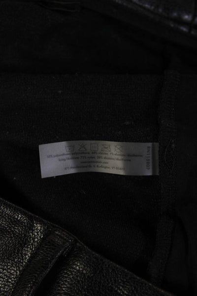 Commando Women Dress Pants Black Biker Zip Size M