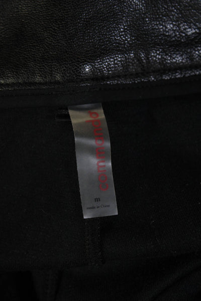 Commando Women Dress Pants Black Biker Zip Size M