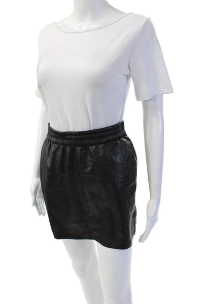 Babaton Womens Mini Pencil Skirt Black Polyurethane Size XS