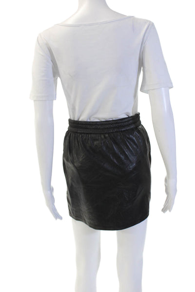 Babaton Womens Mini Pencil Skirt Black Polyurethane Size XS