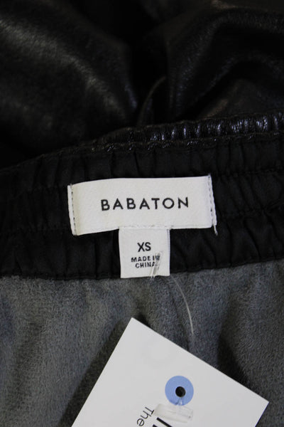 Babaton Womens Mini Pencil Skirt Black Polyurethane Size XS