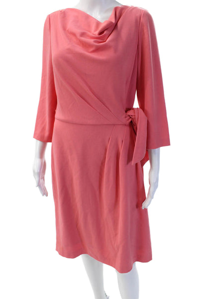 Tahari Womens Sheath Wrap Dress 3/4 Sleeve Pink Size 12