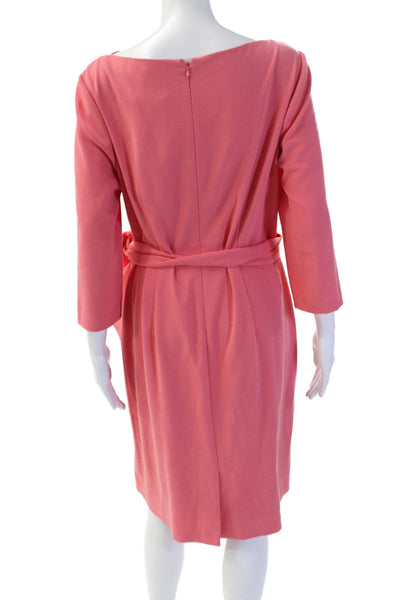 Tahari Womens Sheath Wrap Dress 3/4 Sleeve Pink Size 12