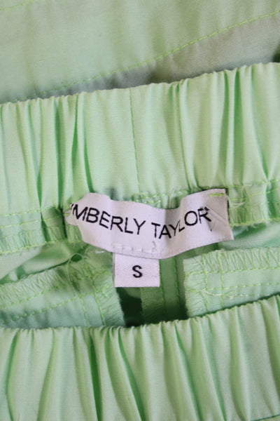 Kimberly Taylor Unisex Green Beach Solid Polyester Blend Shorts Size S