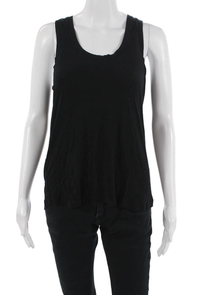 Splits 59 Women Basic Sleeveless Tank Black Round Neck Viscose Spandex Size S
