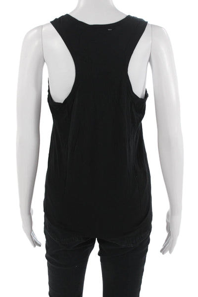 Splits 59 Women Basic Sleeveless Tank Black Round Neck Viscose Spandex Size S