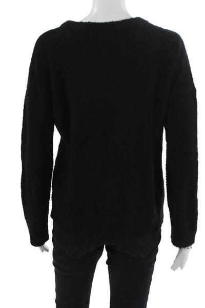 Feel The Piece Unisex Pullover Sweater Black Wool Blend Crew Neck Size S