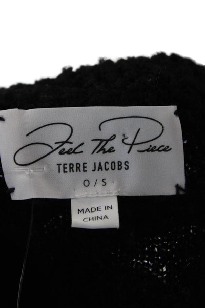 Feel The Piece Unisex Pullover Sweater Black Wool Blend Crew Neck Size S