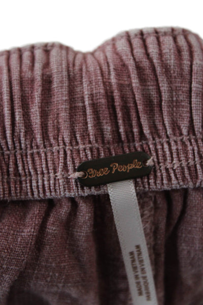 Free People Unisex Pink Bohemian Linen Viscose Shorts Size S