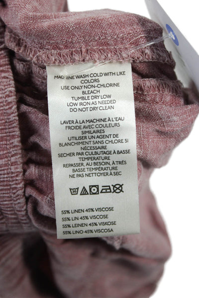 Free People Unisex Pink Bohemian Linen Viscose Shorts Size S