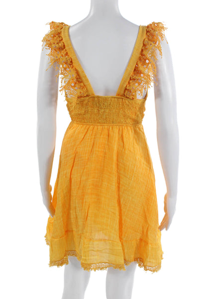 Peixoto Womens Orange Sundress Tie Rayon Polyester Above Knee Size XS