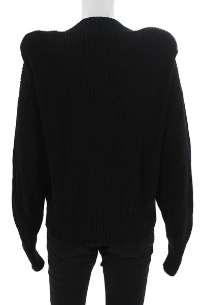 Pistola Unisex Black Cotton V Neck Long Sleeve Pullover Sweater Size XS