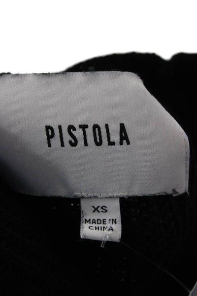Pistola Unisex Black Cotton V Neck Long Sleeve Pullover Sweater Size XS