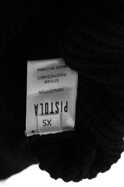 Pistola Unisex Black Cotton V Neck Long Sleeve Pullover Sweater Size XS